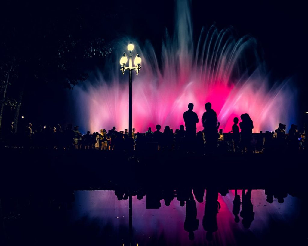 Magic fountain barcelona tourist spot