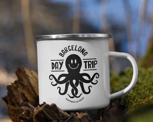 Barcelona day trip mug black 4