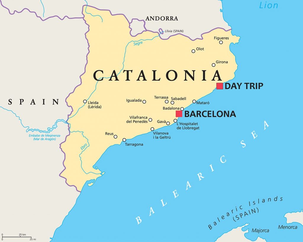 map catalonia barcelona spain