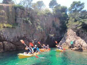 Still water of the Costa Brava Spain from Barcelona Day Trip kayak tours
